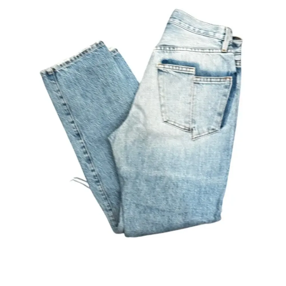 FRAME Le Original Straight Leg Jeans in Zuma Bay Wash Distressed Knees Size 26